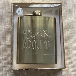 ‘Elfin’ Around’ Stainless Steel 7oz Flask (NIB)